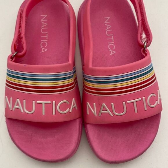 Nautica Girls Slip-On Sling Back Pink Slides Sandals Size 9 - Picture 7 of 8